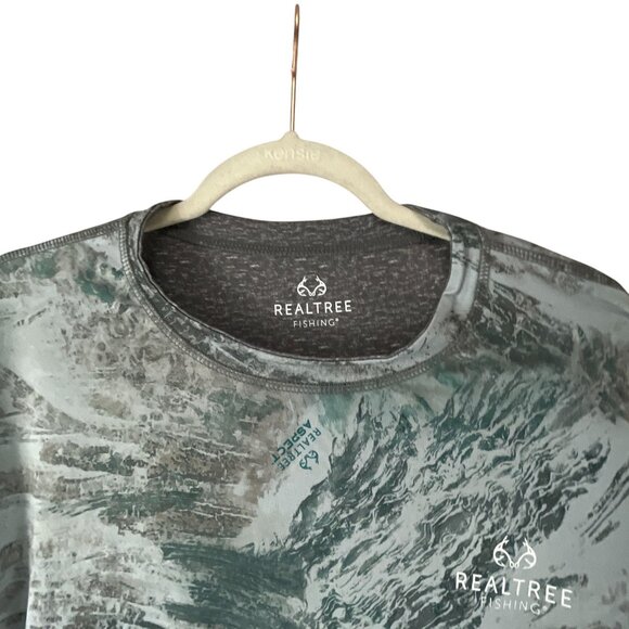 Realtree Fishing Men's Camo Long Sleeve Shirt Gray Green Outdoor Gorpcore - Picture 2 of 8